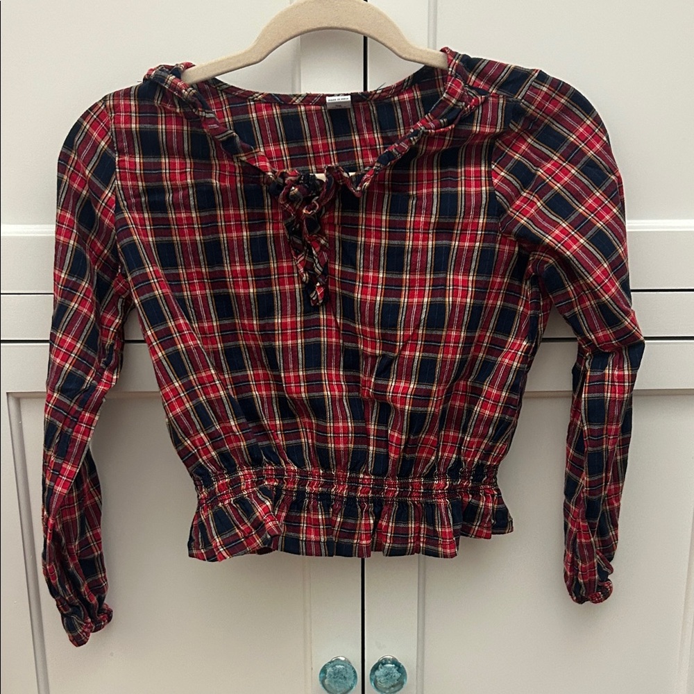 Old Navy Red and Blue Plaid Shirt